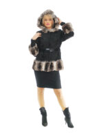 Giacca second life persiano e chinchilla 48 con tasche esterne chiusura ganci manica 3/4