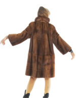 Nerzjacke Vollleder 100 cm Demi Buff 3/4 Ärmel Italienischer Kragen Second Life Schlitze unten – Bild 5