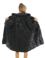 Cappotto persiano second life petto e bavero 52 nero manica lunga chiusura ganci tasche esterne