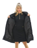 Cappotto persiano second life petto e bavero 52 nero manica lunga chiusura ganci tasche esterne