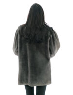 Cappotto in montone maniche lunghe polsi stretti 50 lungo 80 centimetri bottone al collo pistagna