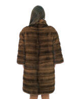 92 centimetri cappotto visone orizzontale second life con manica 3/4 48 collo cratere