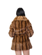 Cappotto in pelliccia pedigree e zibellino 48 marrone sottocosto cappotto 84 centimetri petto e bavero - immagine 5