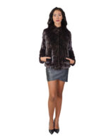 Short mink fur jacket carried worked horizontally 44 height 58 with runway collar - Image 4