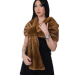Stola in pelliccia di visone a pelle intera gold oro con asola grande di chiusura lunga 148 centimetri Kopenaghen Furs
