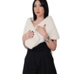 Vollfell Nerz Pelz Stola cremeweiß 126 cm lang Kopenaghen Furs