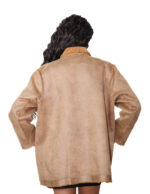 Cappotto reversibile eco montone marrone 48 chiusura bottoni clip lato pelo e lato pelle tasche zip e boccale - immagine 5