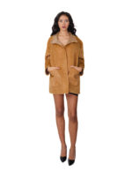 Cappotto reversibile eco montone marrone 48 chiusura bottoni clip lato pelo e lato pelle tasche zip e boccale - immagine 10