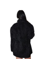 Cappotto reversibile eco montone nero 48 chiusura bottoni clip lato pelo e lato pelle tasche zip e boccale - immagine 11