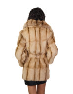 Cappotto in pelliccia pedigree e zibellino 46 beige sottocosto cappotto 84 centimetri petto e bavero - immagine 5