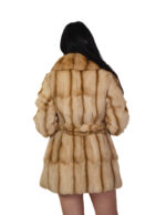 Cappotto in pelliccia pedigree e zibellino 48 beige sottocosto cappotto 84 centimetri petto e bavero - immagine 5