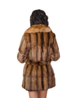Cappotto in pelliccia pedigree e zibellino 46 marrone sottocosto cappotto 84 centimetri petto e bavero - immagine 5