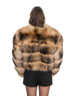 Giacchino 50 centimetri pelliccia naturale volpe taglia 50 manica lunga collo chanel chiusura ganci - immagine 5