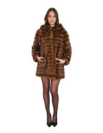 Giacca second life demi orizzontale 48 visone sottile cappotto 76 centimetri manica lunga - immagine 4