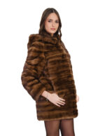 Giacca second life demi orizzontale 48 visone sottile cappotto 76 centimetri manica lunga - immagine 2