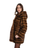 Giacca second life demi orizzontale 48 visone sottile cappotto 76 centimetri manica lunga - immagine 3