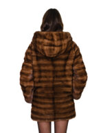 Giacca second life demi orizzontale 48 visone sottile cappotto 76 centimetri manica lunga - immagine 5