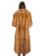 Cappotto in pelliccia di weasel 56 gold oro manica lunga con risvolto collo italiano enorme - immagine 5